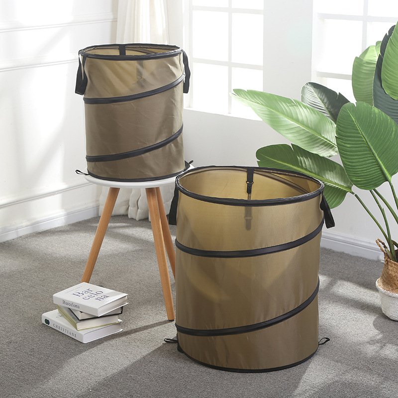 New Garden Folding Trash Can Large Garden Portable Trash Can Double-Layer Camping Garbage Bag Outdoor