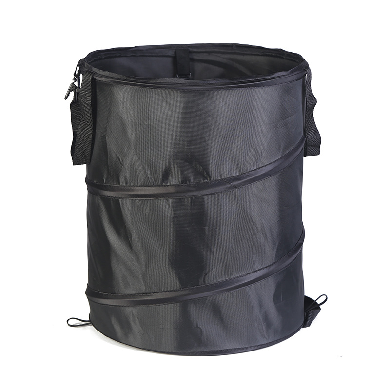 New Garden Folding Trash Can Large Garden Portable Trash Can Double-Layer Camping Garbage Bag Outdoor