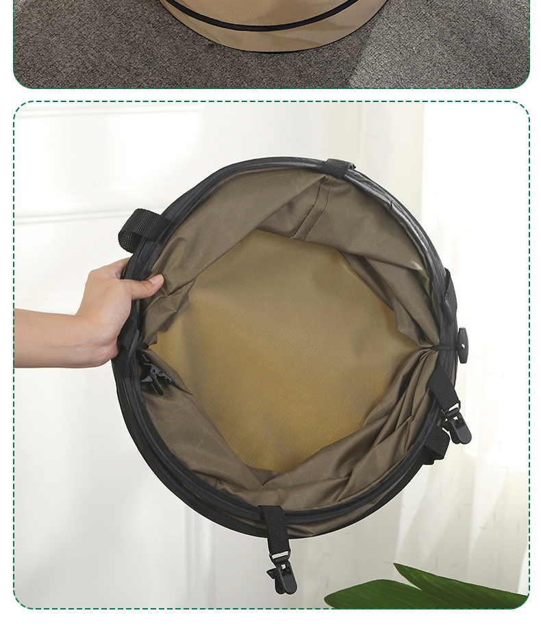 New Garden Folding Trash Can Large Garden Portable Trash Can Double-Layer Camping Garbage Bag Outdoor
