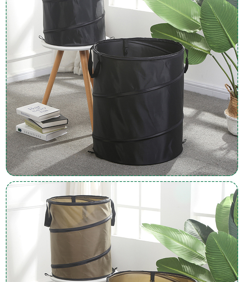 New Garden Folding Trash Can Large Garden Portable Trash Can Double-Layer Camping Garbage Bag Outdoor
