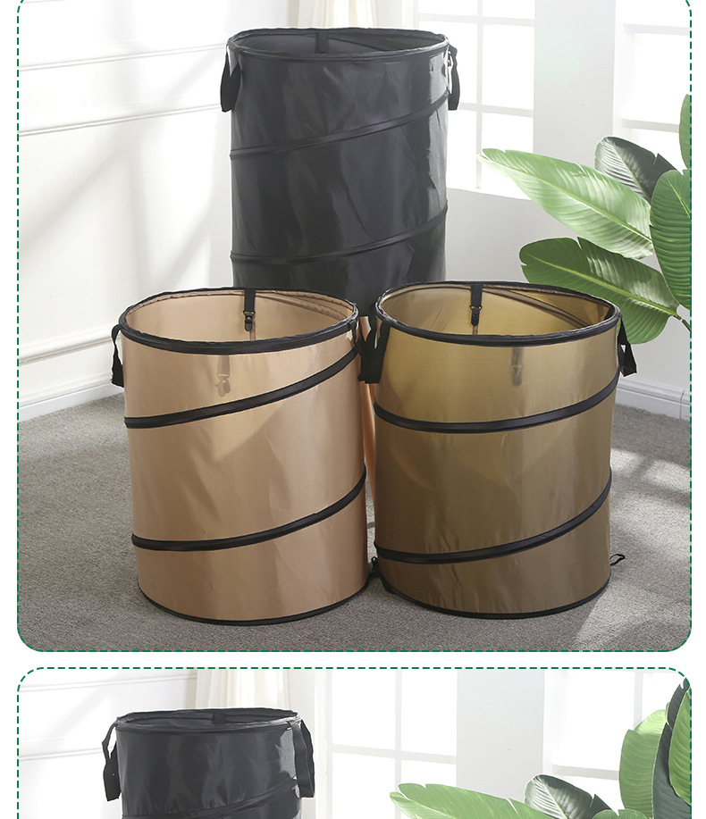New Garden Folding Trash Can Large Garden Portable Trash Can Double-Layer Camping Garbage Bag Outdoor