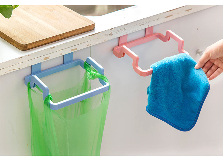 Kitchen Hanging Cabinet Door Trash Rack Door Back Garbage Bag Storage Rack Plastic Bag Rack Trash Can Holder