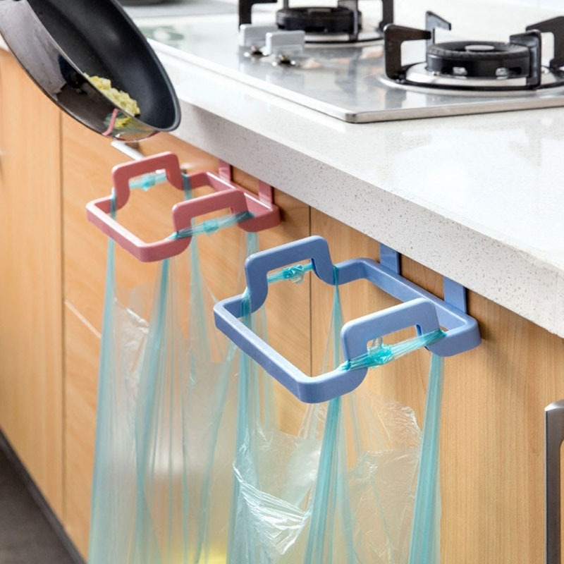 Kitchen Hanging Cabinet Door Trash Rack Door Back Garbage Bag Storage Rack Plastic Bag Rack Trash Can Holder