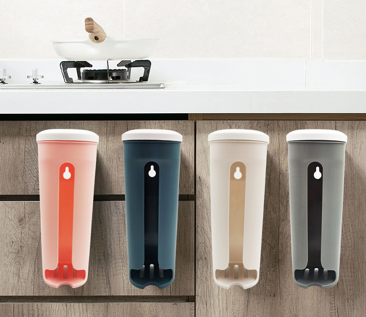 Garbage Bag Storage Box Kitchen Convenient Plastic Bag Collector Bag Storage Box Wall-Mounted Removable Plastic Bag Storage