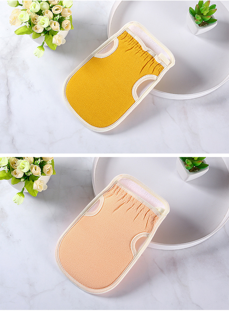 Bath Towel Set Adult Bath Gadget Double Strap Back Rub Loofah Thickened Open Finger Bath Towel Generation Hair