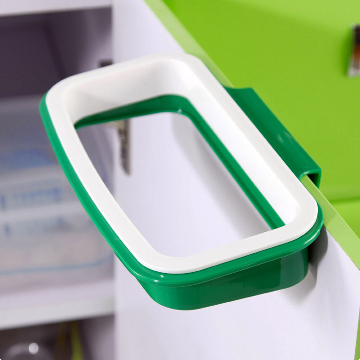Anti-off Design Cabinet Garbage Rack Garbage Bag Storage Box Hanging Trash Rack