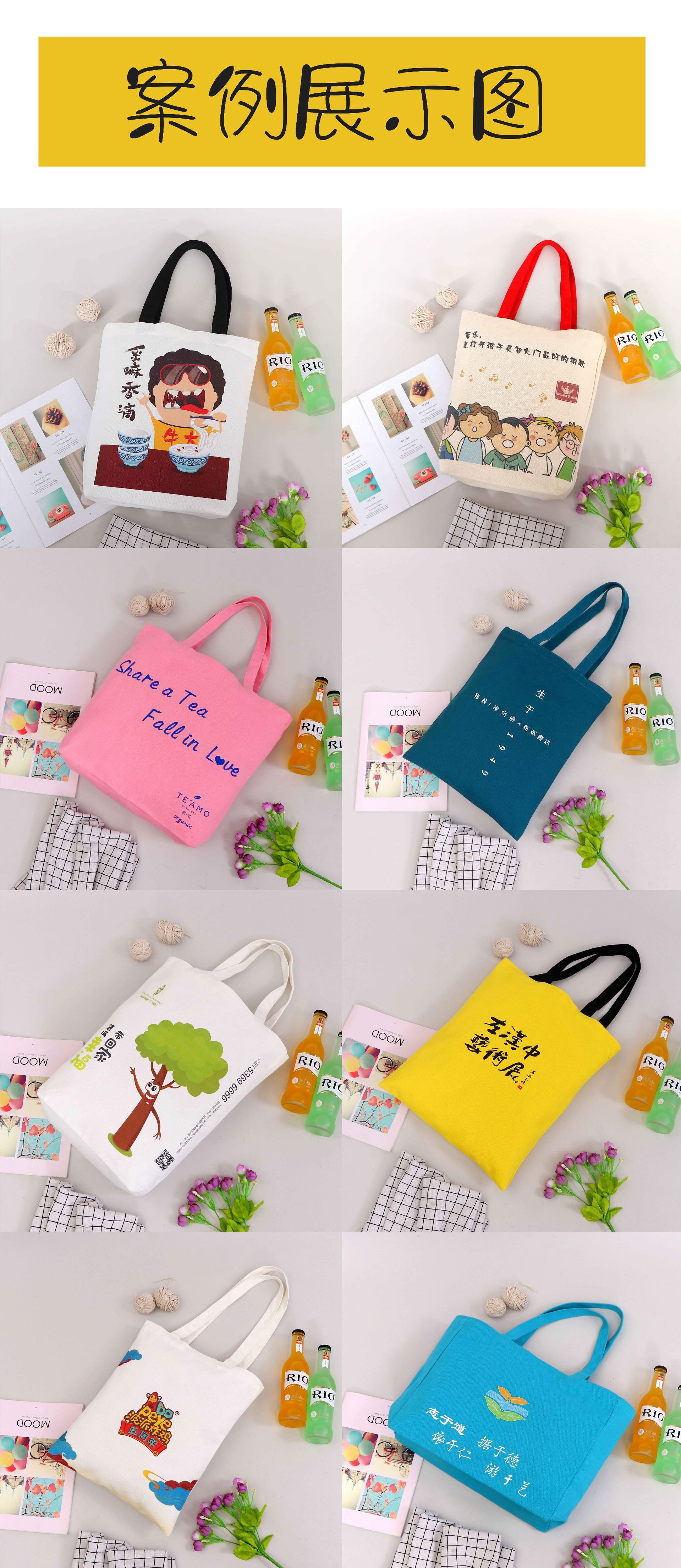 Canvas Bag Custom Cotton Portable Canvas Bag Advertising Color Printing Creative Garbage Classification Cotton Shopping Bag Custom Logo