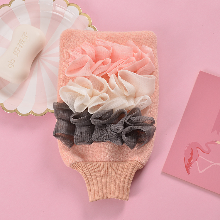 Household Double-Sided Bath Gloves Bath Products Bath Towel Bath Towel Adult Mesh Sponge Strong Dusting Rubbing Mud