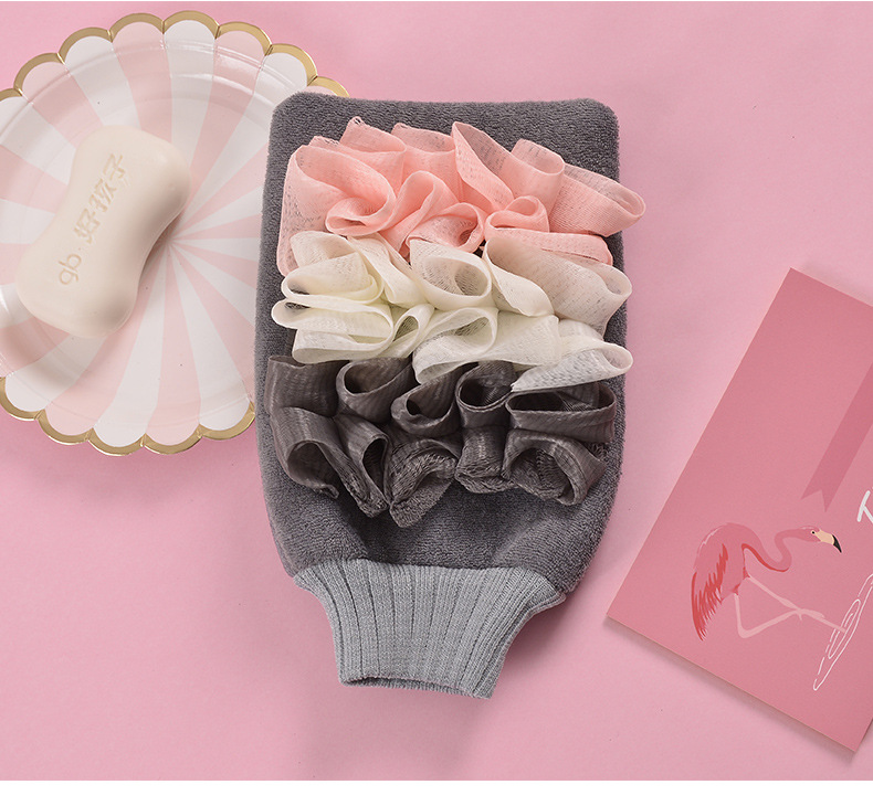 Household Double-Sided Bath Gloves Bath Products Bath Towel Bath Towel Adult Mesh Sponge Strong Dusting Rubbing Mud