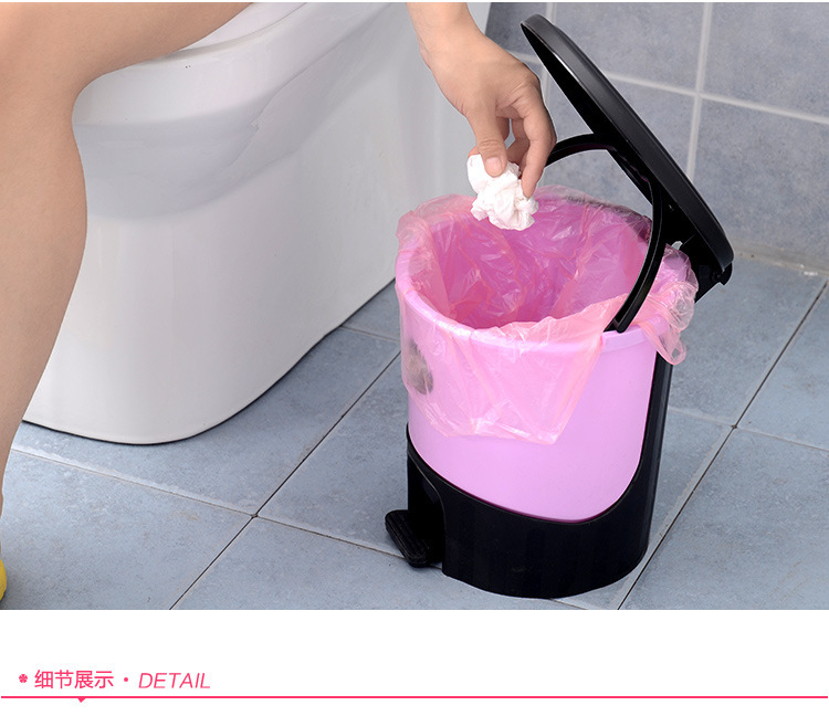 Pedal Flap Trash Can Kitchen Living Room Bathroom Covered Large Small Trash Can Free Garbage Bag