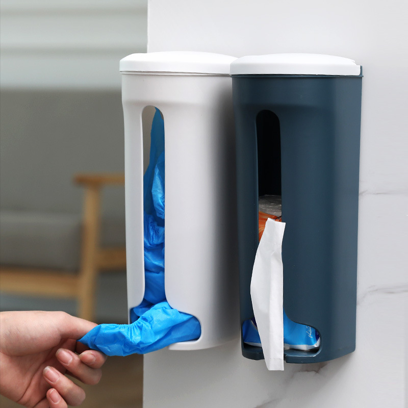 Wall-Mounted Punch-Free Garbage Bag Storage Box Can Be Drain Water and Dustproof Garbage Bags Freshness Protection Package Organizing Storage Box