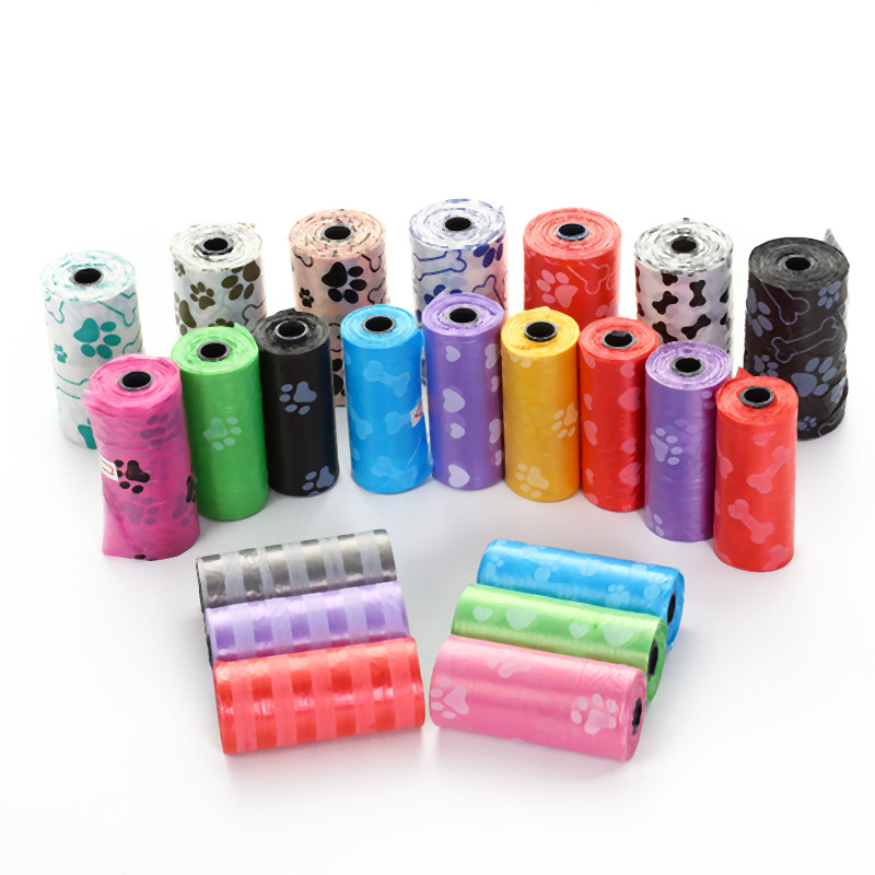 New Biodegradable Pet Garbage Bag Stool Bag Environmentally Friendly Printed Dog Poo Bag Dog Waste Bag Toilet Wholesale