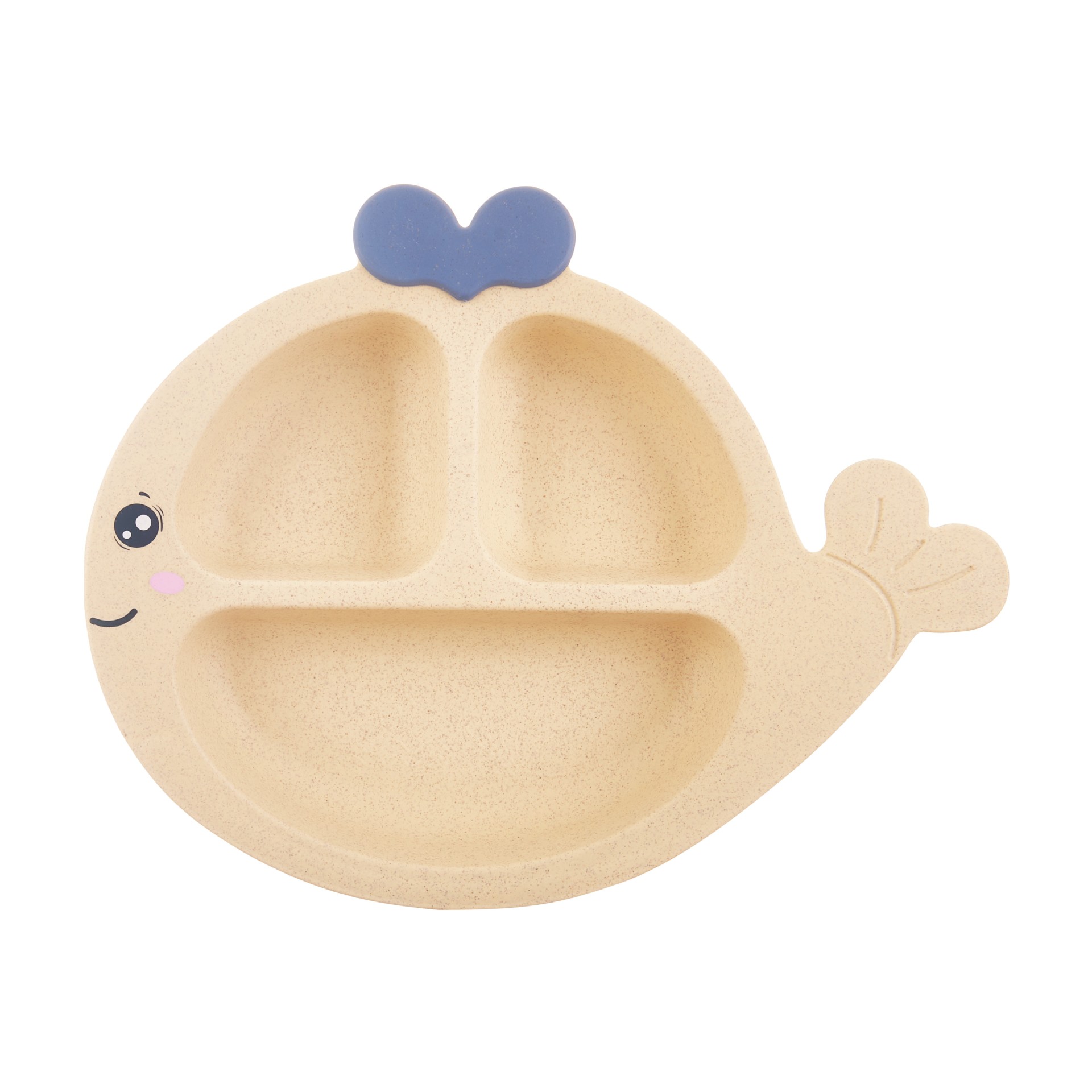 Whale Children&#039;s Dinner Plate Cartoon Compartment Primary School Student Eating Bowl Kindergarten Baby Bowl and Chopsticks Anti-Fall Tableware Set