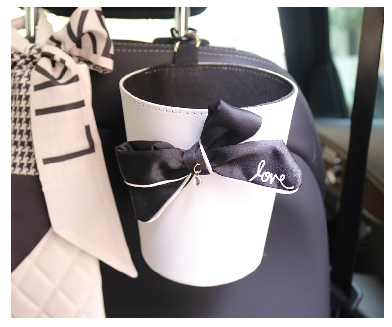 Car Trash Can Storage Car Storage Containers Front and Rear Row Garbage Bag for Vehicles Hanging Paper Cover Tissue Box Bag