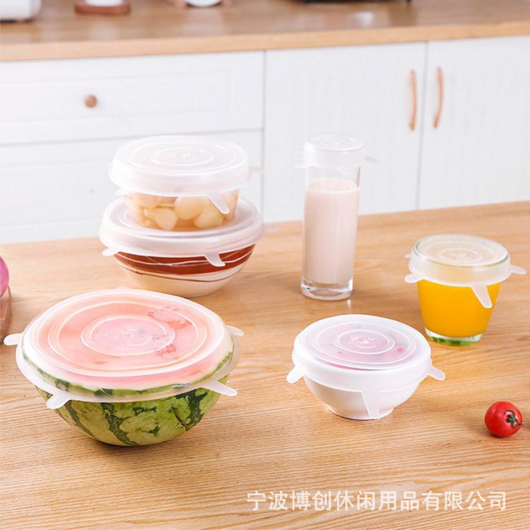 Factory Direct Sales Foldable Stretch Lid for Airtight Container 6 Six-Piece Vacuum Sealed Plastic Wrap Currently Available