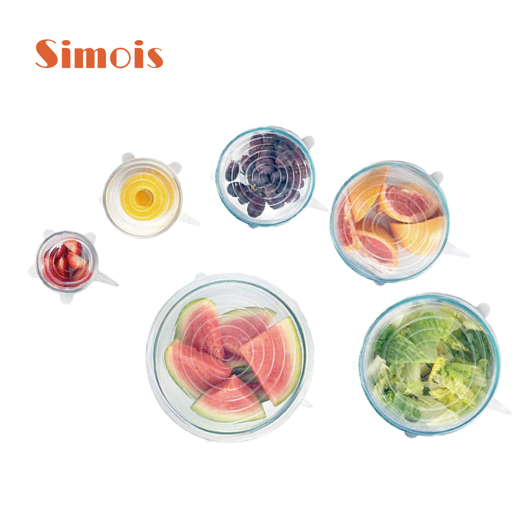 Factory Direct Sales Foldable Stretch Lid for Airtight Container 6 Six-Piece Vacuum Sealed Plastic Wrap Currently Available