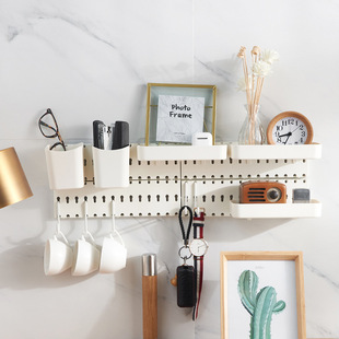 Plastic Wire-Wrap Board Bathroom Kitchen No Punching on Walls Storage Rack Living Room Bedroom Wall Storage Ledge Wall Hanging