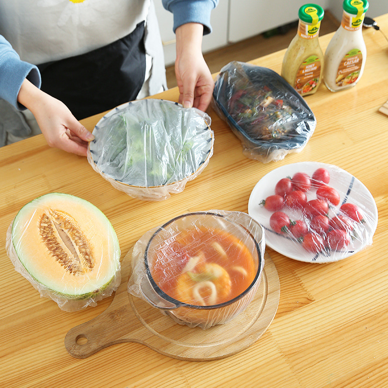 Food Grade Household Plastic Wrap Thickened Disposable Leftovers Vegetable Cover Fruit Plastic Wrap Elastic Mouth Fresh Cover
