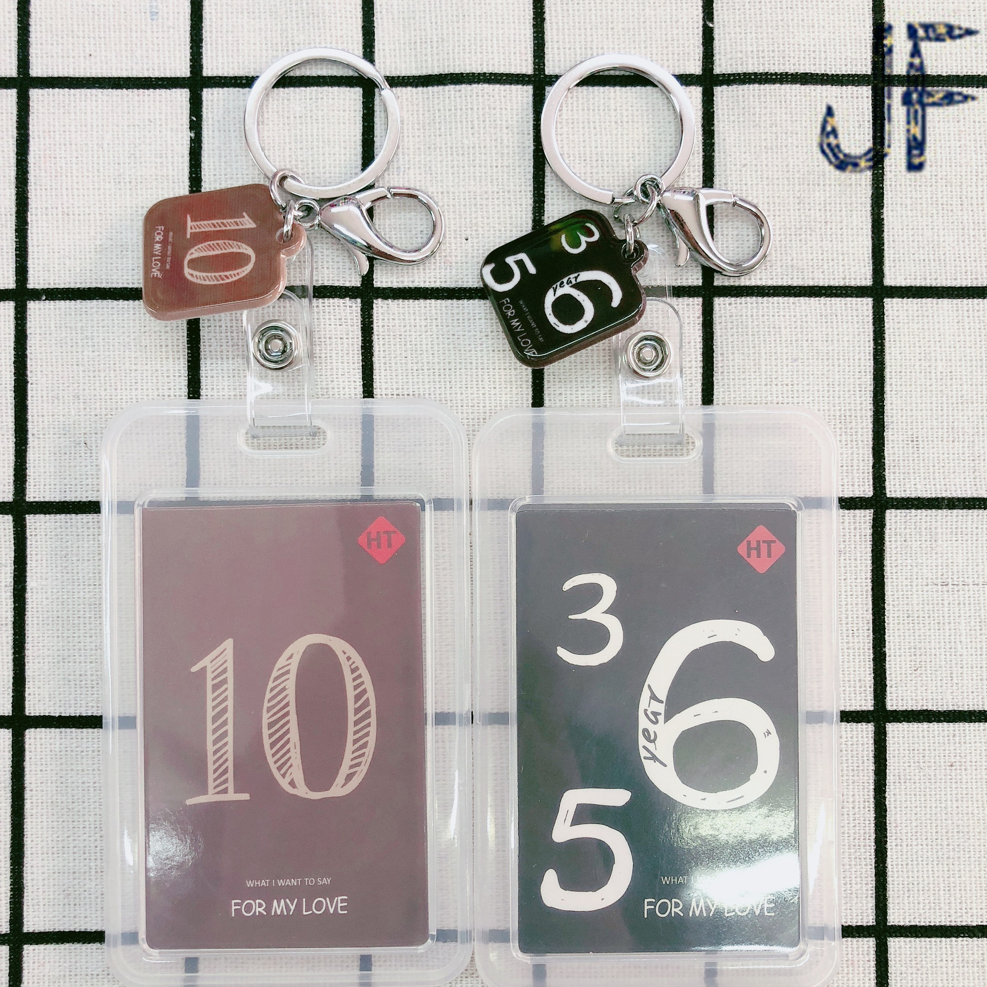 Fresh Korean Style PVC Hard Card Folder Short Rope Keychain Bus Pass School Card Certificate Factory Card Name Tag Card Wholesale