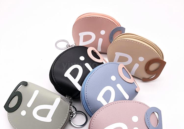 Hot style circle pig wallet coin bag card earphone bag key bag