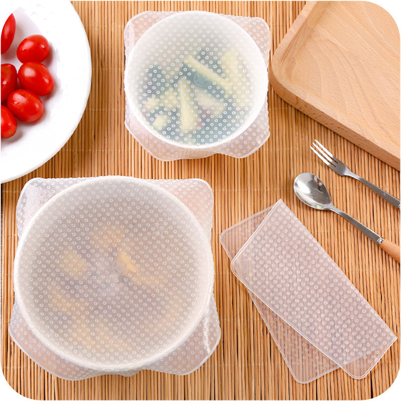 Transparent Silicone Sealed Cap Refrigerator Plastic Wrap Food Grade Bowl Cover Microwave Oven Heating Lid Fresh Cover