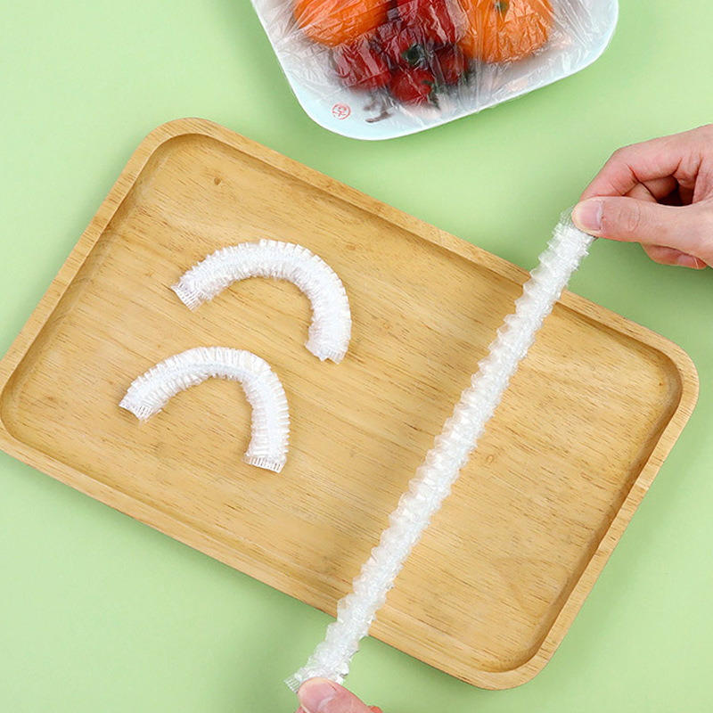 100 PCs Elastic Mouth Plastic Wrap Cover Leftovers Fresh Cover Disposable Fresh-Keeping Cover Bowl Cover Vegetable Cover