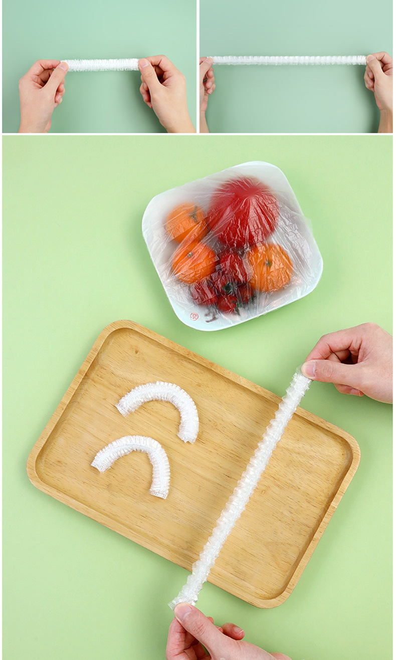 100 PCs Elastic Mouth Plastic Wrap Cover Leftovers Fresh Cover Disposable Fresh-Keeping Cover Bowl Cover Vegetable Cover