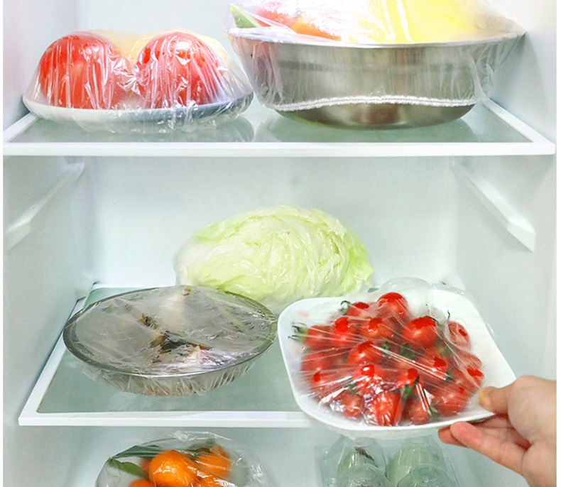 100 PCs Elastic Mouth Plastic Wrap Cover Leftovers Fresh Cover Disposable Fresh-Keeping Cover Bowl Cover Vegetable Cover