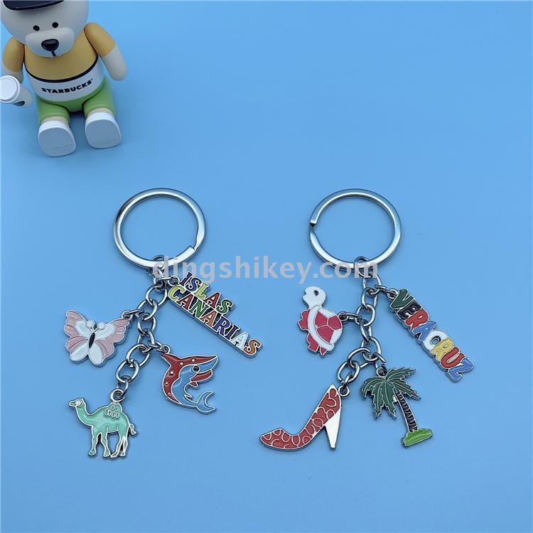 Guangdong Zinc Alloy Key Ring Small Pendant String Card Sea View Pattern Cute Animal Accessories