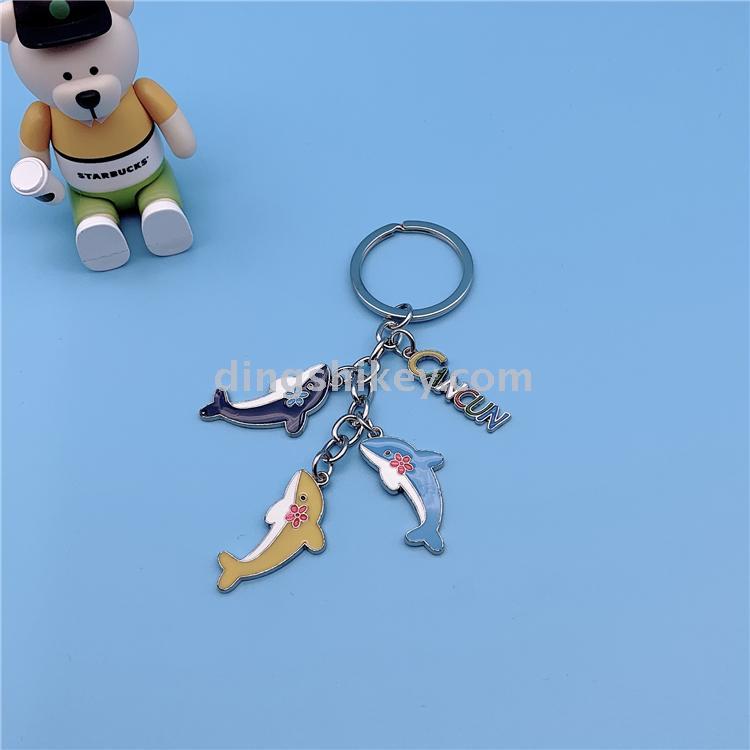Guangdong Zinc Alloy Key Ring Small Pendant String Card Sea View Pattern Cute Animal Accessories