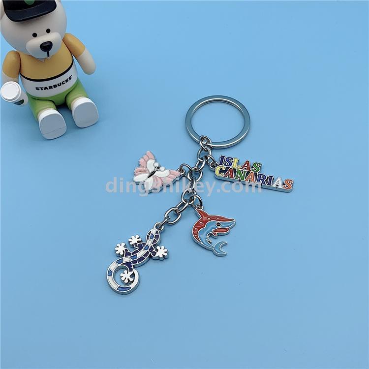 Guangdong Zinc Alloy Key Ring Small Pendant String Card Sea View Pattern Cute Animal Accessories