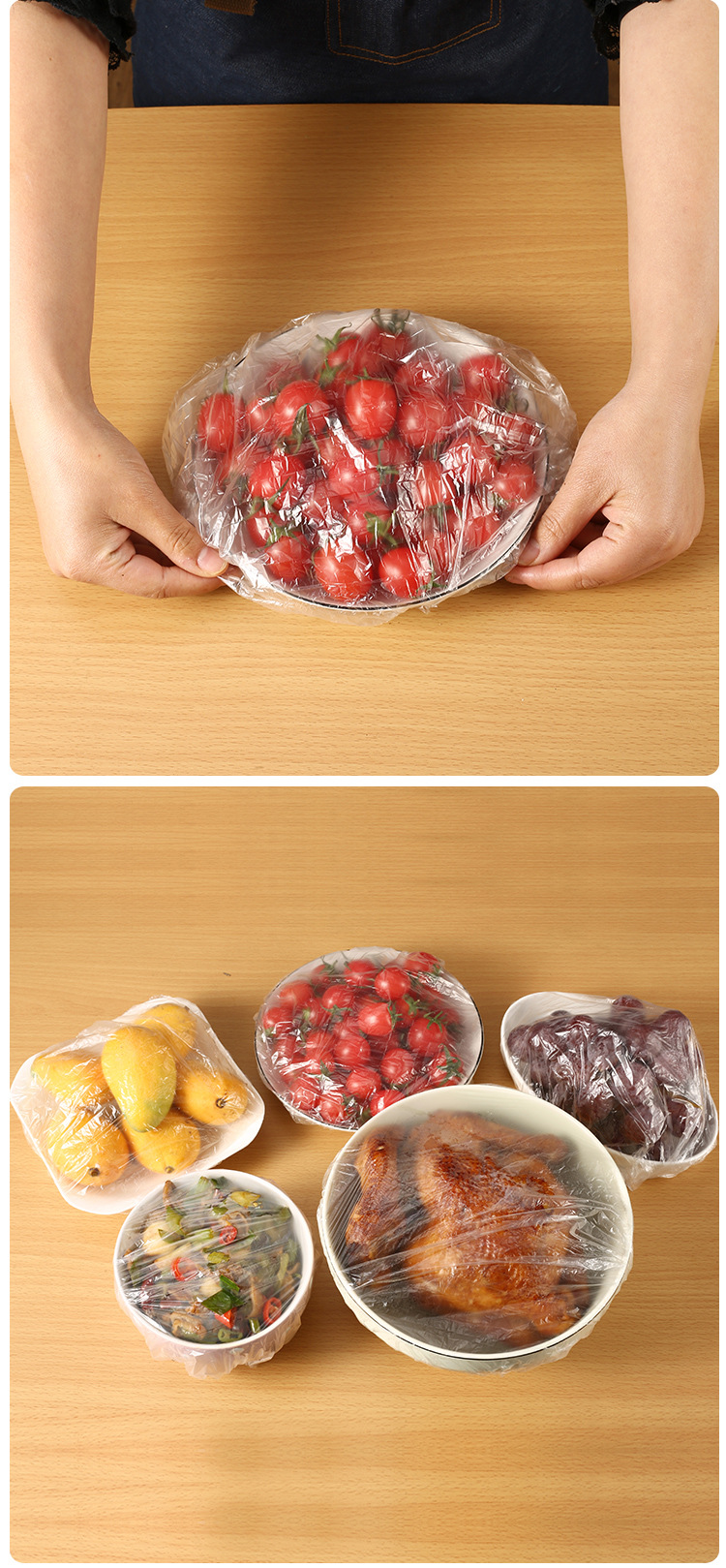 Disposable Fresh-Keeping Sets Manufacturer Refrigerator Food Anti-Odor Food Grade Plastic Wrap Cover Food Cover Rice Set Vegetable Cover