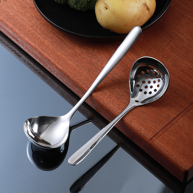 Household Thickened 304 Stainless Steel Soup Ladle Creative Deepening Hot Pot Spoon Colander Kitchen Cooking Utensils Small Soup Shell