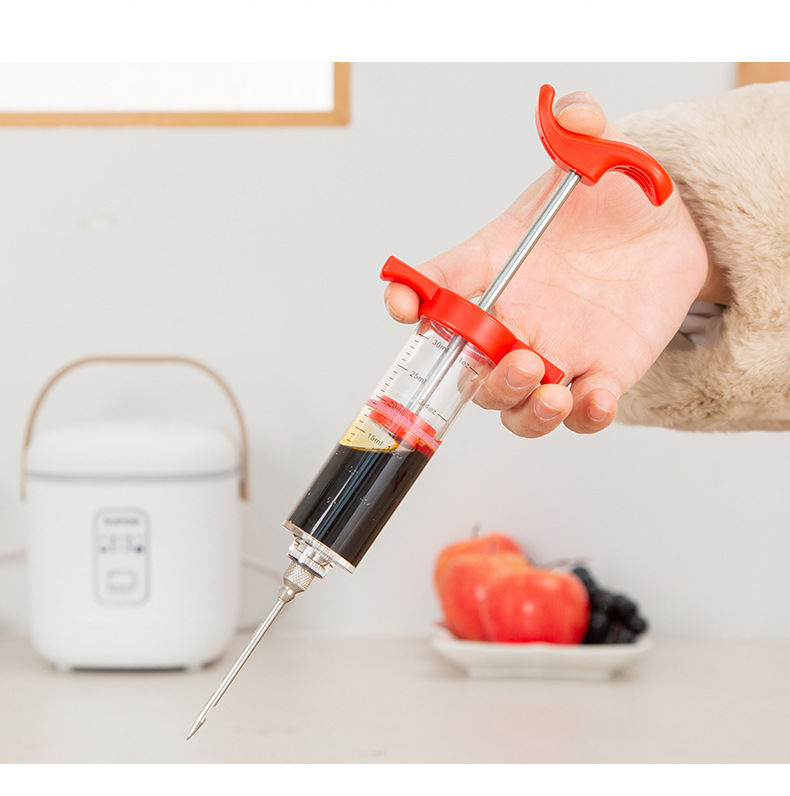 Plastic Seasoning Syringe Stainless Steel Turkey Needle 30ml 2 Needle Suction Card Seasoning Barbecue Tool BBQ 86G Plastic Seasoning Syringe Stainless Steel Turkey Needle 30ml 2 Needle Suction Card Seasoning Barbecue Tool BBQ 86G