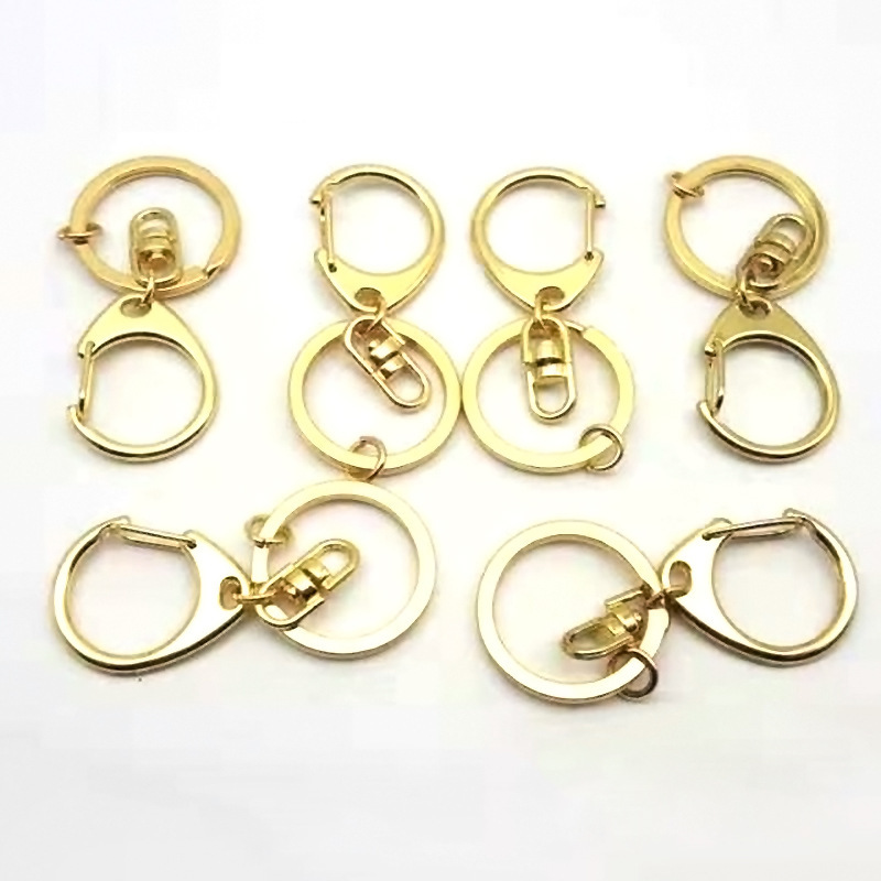 Zinc alloy spring ring color dog button metal lobster key ring key ring C - shaped key chain card ring