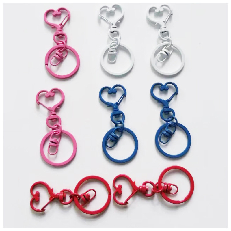 Zinc alloy spring ring color dog button metal lobster key ring key ring C - shaped key chain card ring