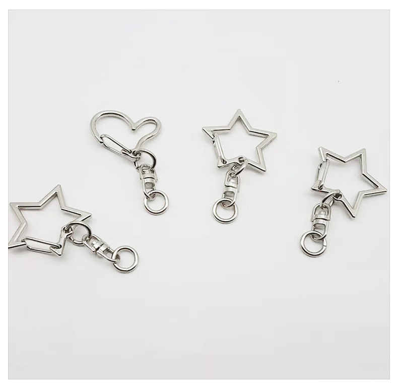Zinc alloy spring ring color dog button metal lobster key ring key ring C - shaped key chain card ring
