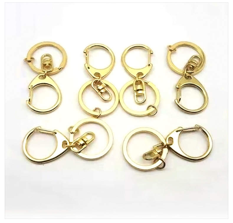 Zinc alloy spring ring color dog button metal lobster key ring key ring C - shaped key chain card ring