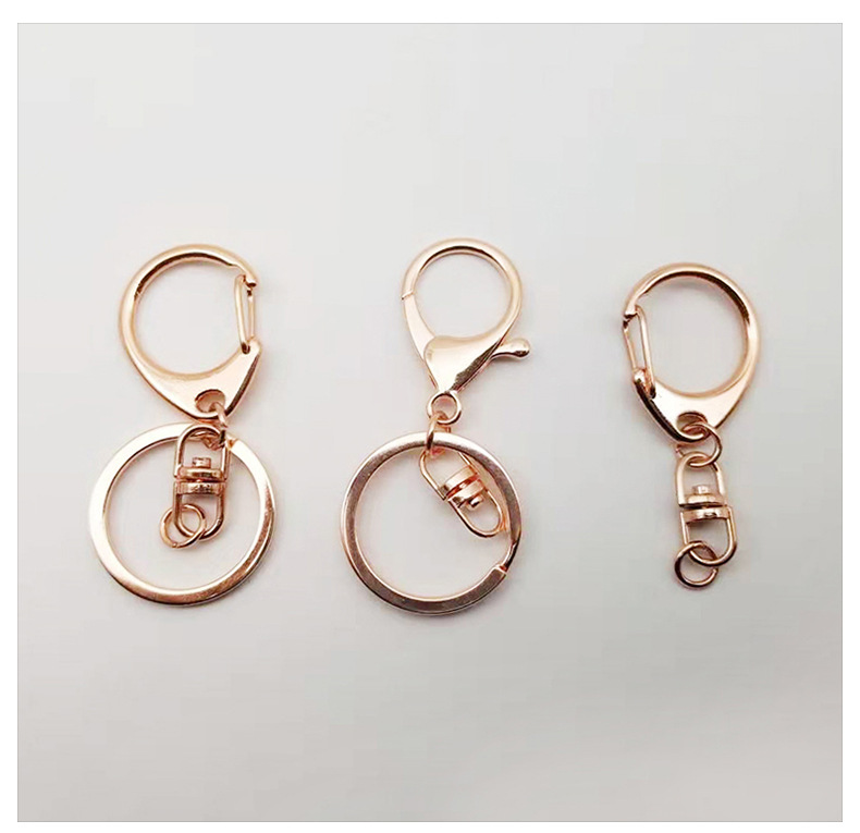 Zinc alloy spring ring color dog button metal lobster key ring key ring C - shaped key chain card ring
