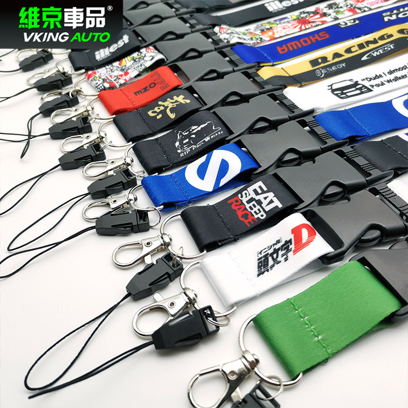 JDM Modified Culture Car Sticker Release Buckle Lanyard Badge Card Halter Key Mobile Phone Work Permit Lanyard