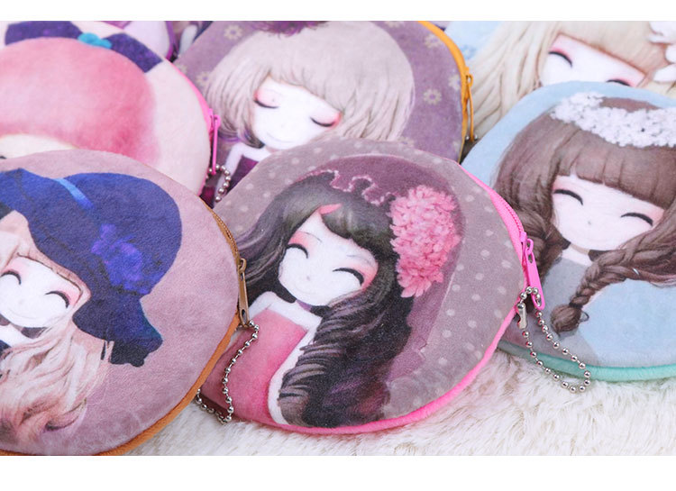 Korean Cute Girls Coin Purse Cartoon Plush Toy for Girls Change Card Holder Key Case Factory Wholesale