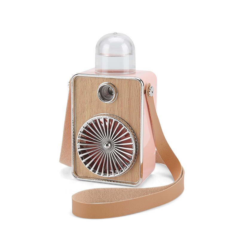Creative New USB Charging Retro Spray Fan Belt Hang Rope Hydrating Outdoor Lazy Little Fan Fan Belt with Night Light