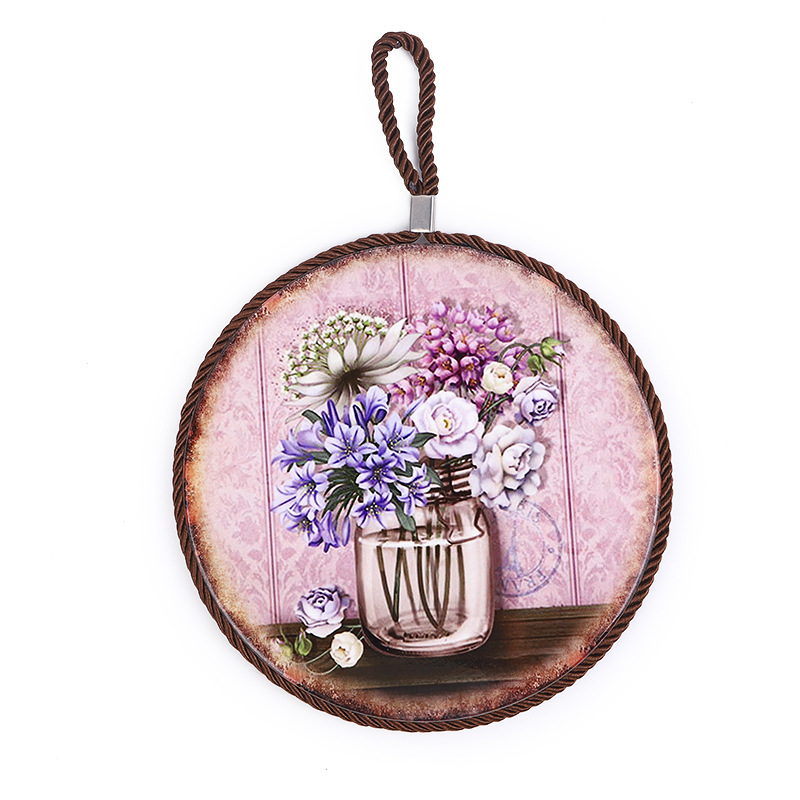 Hot Sale round Hang Rope Placemat European Pastoral Style Ceramic Heat Insulation High Temperature Resistant Support Custom Factory Direct Sales