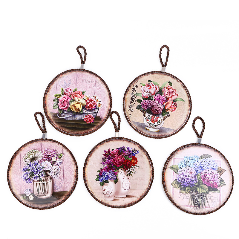 Hot Sale round Hang Rope Placemat European Pastoral Style Ceramic Heat Insulation High Temperature Resistant Support Custom Factory Direct Sales
