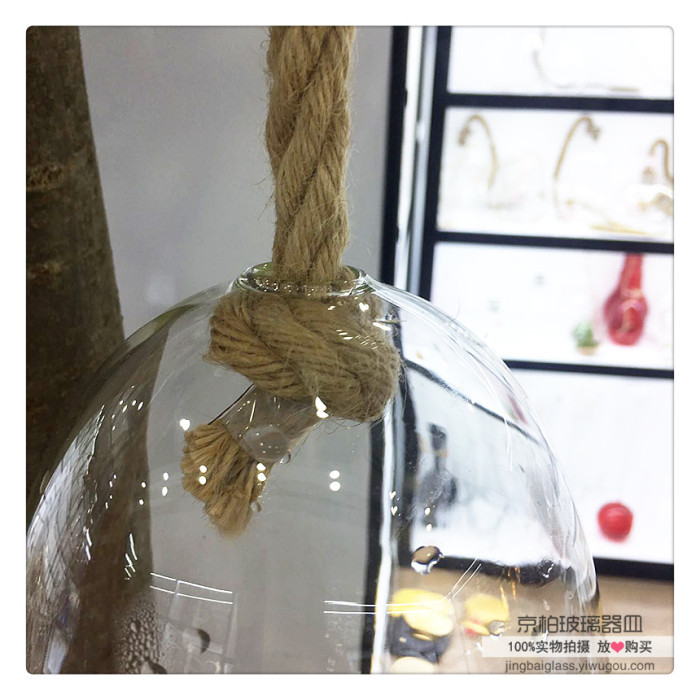 Hang hollow glass bottle vase plant hanging glass crafts creative home decorations