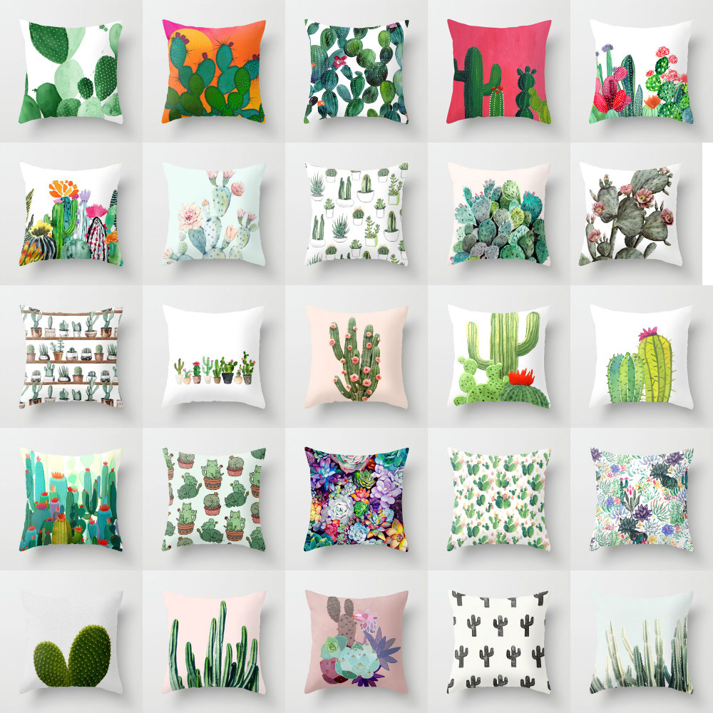 Nordic Style Ins Fresh Pillow Cushion Modern Waist Pillow Plants Green Plants Pillow Sofa Car Cushion Customization