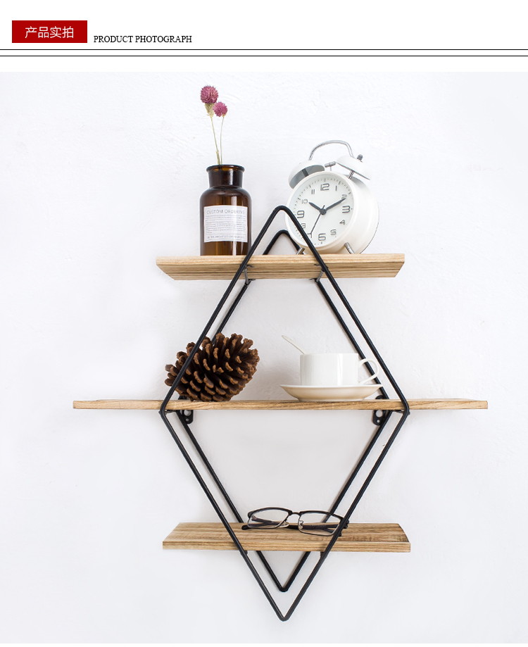 North Europe sitting room sitting-room buy thing to wear iron art wall to hang wooden wall store content to wear creative wall partition manufacturer direct sale