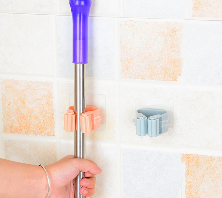 Non-Marking Mop Clip Mop Rack Household Necessities No Punching Hang tuo ba jia Bathroom Adhesive Hook Broom Hanger