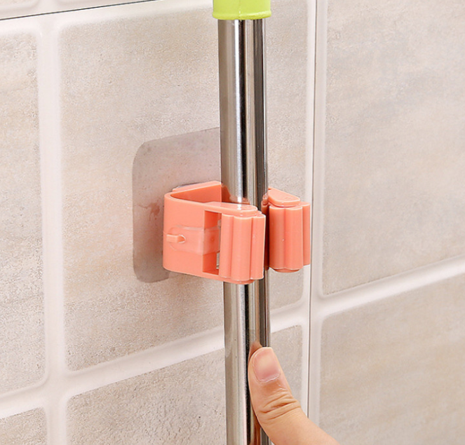 Non-Marking Mop Clip Mop Rack Household Necessities No Punching Hang tuo ba jia Bathroom Adhesive Hook Broom Hanger