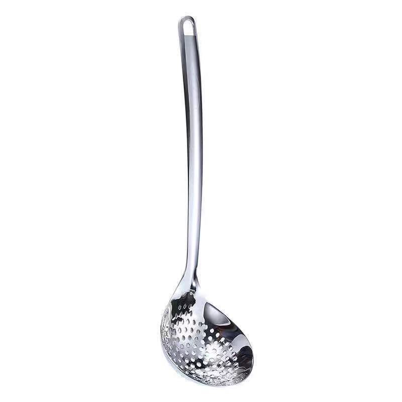 Factory Direct Sales 304 Stainless Steel Colander Hotel Hot Pot Soup Ladle Colander Home Kitchen Lengthen and Thicken Soup Spoon
